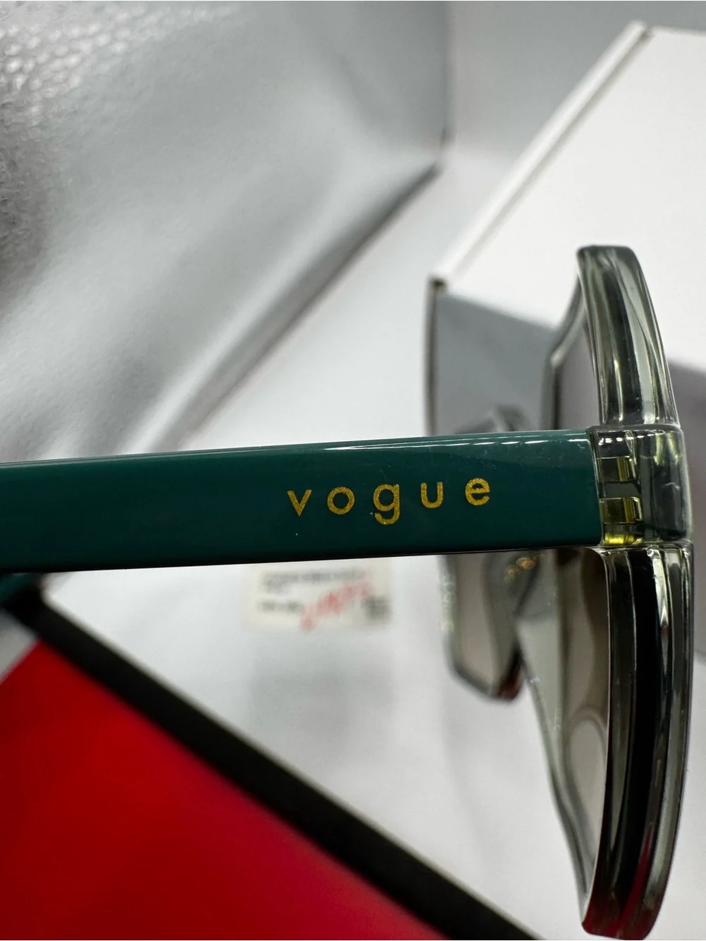 Vogue Sunglasses — Light Green Frame with Brown Gradient Lenses